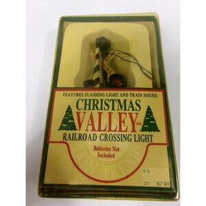 Vintage Christmas Valley Railroad Crossing Light Guard Village Light Train Sound